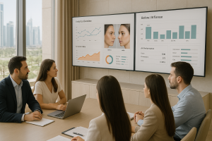 “Marketing team reviewing plastic surgery campaign analytics in Dubai.” - plastic surgery marketing in Dubai