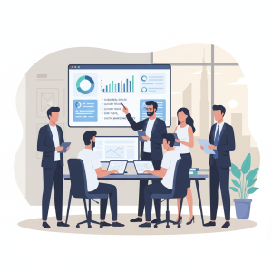 SEO experts in Dubai reviewing keyword reports and analytics dashboards.